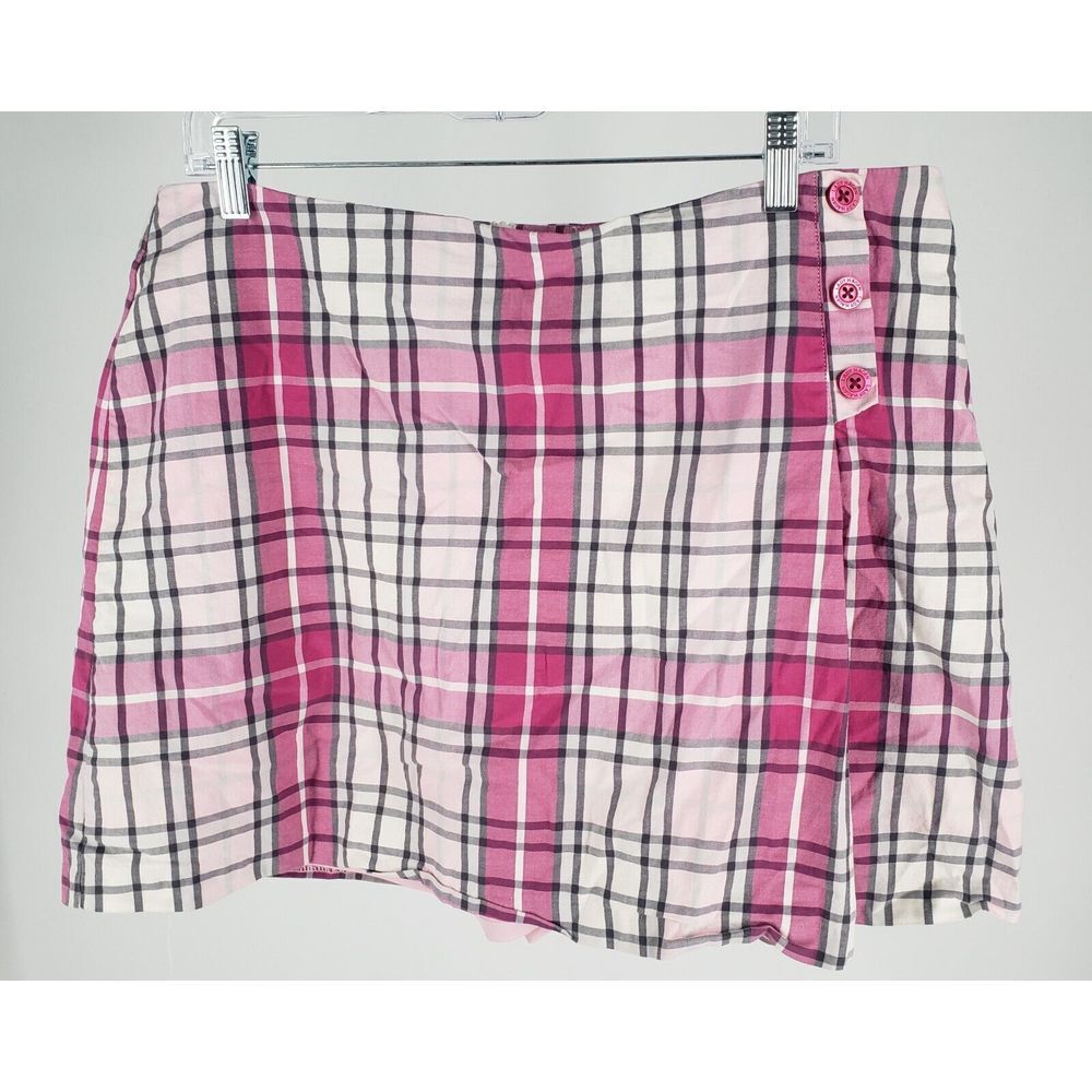 Lady Hagen Casual Golf Outdoor Fitness Breast‎ Cancer Skort Shorts Size 14 Plaid
